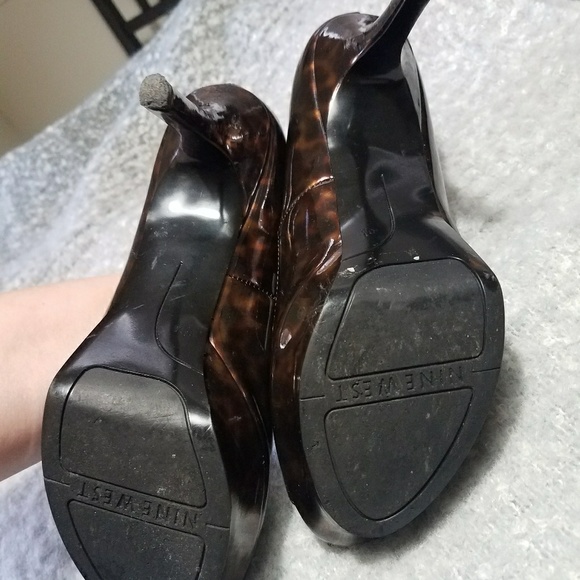 Nine west patent leather leopard sexy heels - Picture 3 of 6